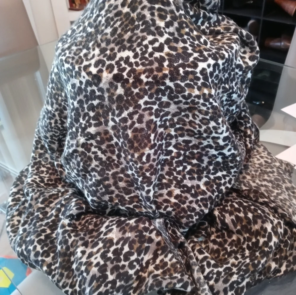 Cheetah print large Faux Fur Soft rectangular mutlifunctional scarf 73